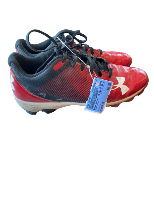 Vist Large View of Product Image Which is Used Under Armour BB CLEAT SZ 6.5 BB/SB Cleats Red Junior 06