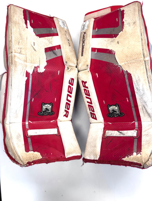 Vist Large View of Product Image Which is Used Bauer PRODIGY 24 INCH PADS Goalie Leg Pads Youth Red 24"