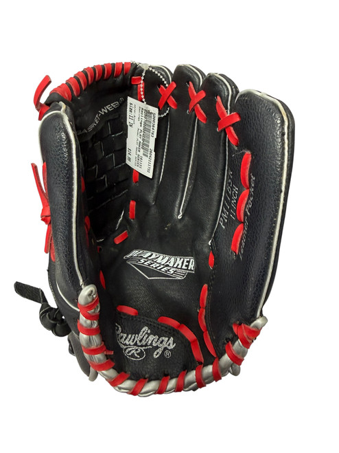 Vist Large View of Product Image Which is Used Rawlings PLAY MAKER SERIES BB/SB Glove RH Throw Black 11"