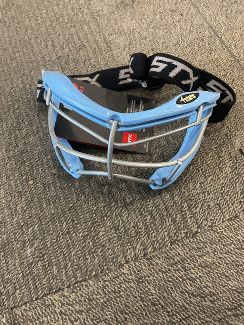 Vist Large View of Product Image Which is Used STX 4 SIGHT GOGGLES Lacrosse Facial Protect Carolina Blue Youth