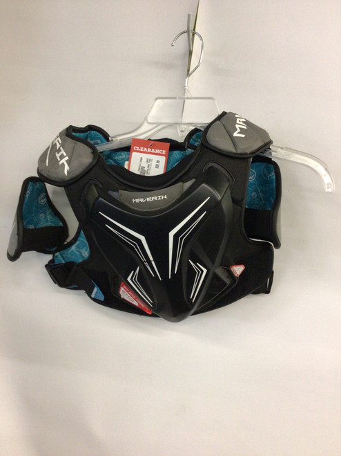 Vist Large View of Product Image Which is Used Maverik 1 EKG SHOULDER PAD Lacrosse Shoulder Pads Black XS
