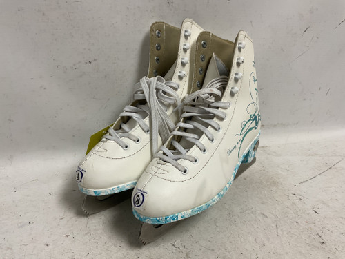 Vist Large View of Product Image Which is Used American Athletic DANCING ON ICE Women’s Figure Skates Carolina Blue And White Senior 8