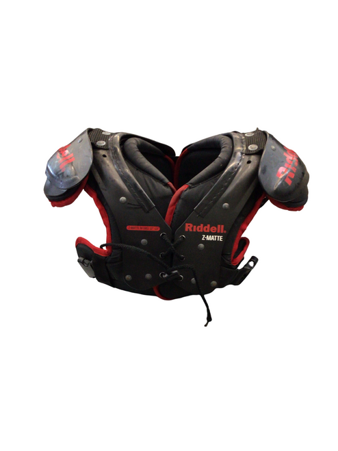 Vist Large View of Product Image Which is Used Riddell Z-MATTE FB Shoulder Pads Black MD