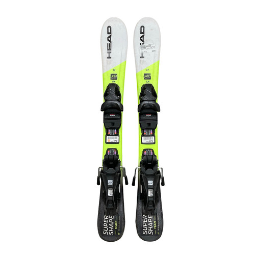 Vist Large View of Product Image Which is Used Head SUPER SHAPE TEAM Boys DH Ski/Binding Yellow 77 cm