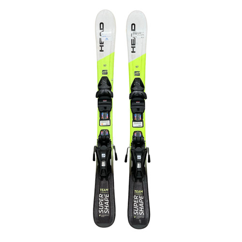 Vist Large View of Product Image Which is Used Head SUPER SHAPE TEAM Boys DH Ski/Binding Yellow 97 cm