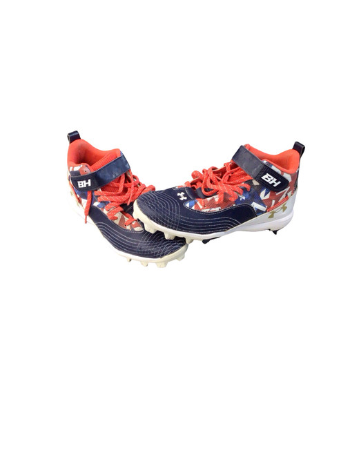 Vist Large View of Product Image Which is Used Under Armour BH BASEBALL CLEATS BB/SB Cleats Navy Blue Senior 6