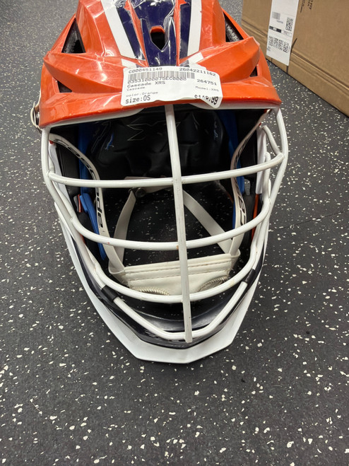 Vist Large View of Product Image Which is Used Cascade XRS Lacrosse Helmet Orange One Size