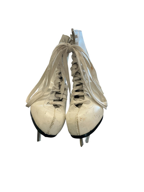 Vist Large View of Product Image Which is Used Lange JR 6 WHITE FIGURE Girls Figure Skate White Junior 06