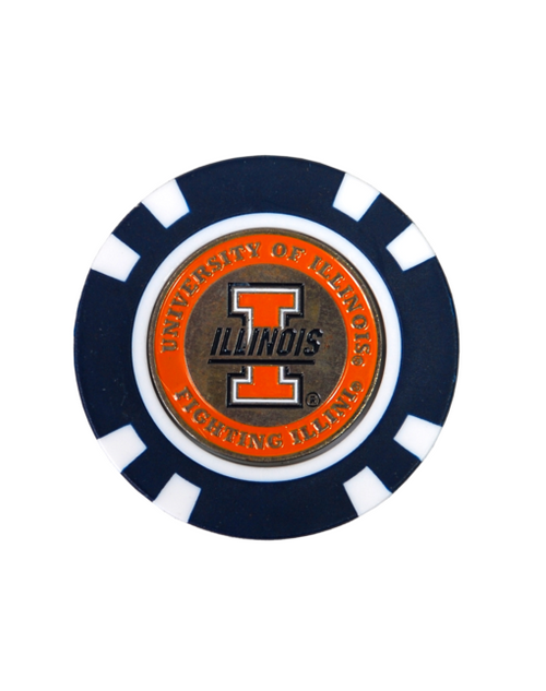 Vist Large View of Product Image Which is New NCAA Poker Chip - ILLINOIS