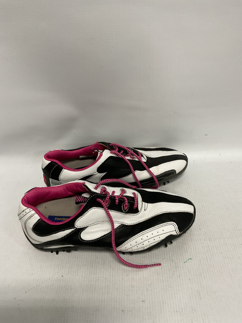 Vist Large View of Product Image Which is Used Foot Joy Womens Golf Shoes Black And White Senior 7.5