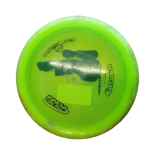 Vist Large View of Product Image Which is Used Innova KATANA BLIZZARD CHAMP Disc Golf Driver Neon Green