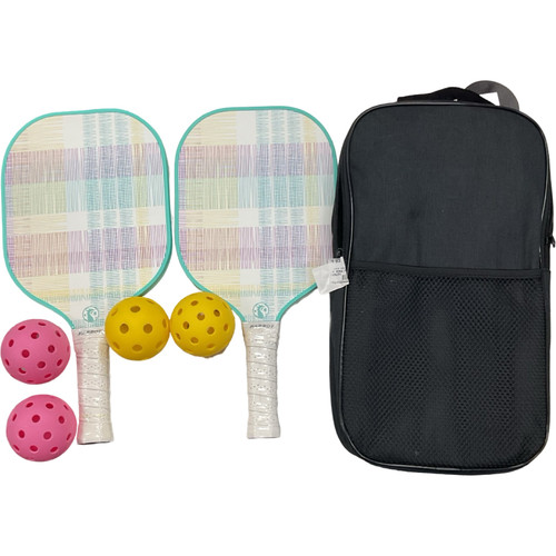 Vist Large View of Product Image Which is Used PICKEBALL PADDLE 2 PACK W/BALLS Pickleball Racquet Black