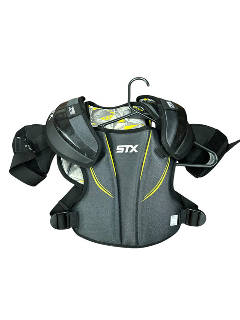 Vist Large View of Product Image Which is Used STX STALLION 200+ Lacrosse Shoulder Pads Black SM