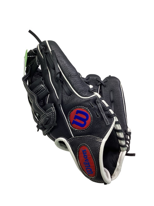 Vist Large View of Product Image Which is Used Wilson A450 BB/SB Glove RH Throw Black 12"