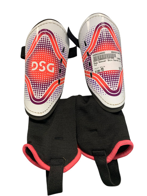 Vist Large View of Product Image Which is Used Dsg Soccer Shin Guards Junior White MD