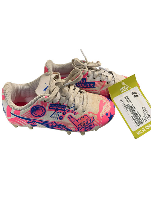 Vist Large View of Product Image Which is Used Puma Soccer Cleats White Youth 10.0