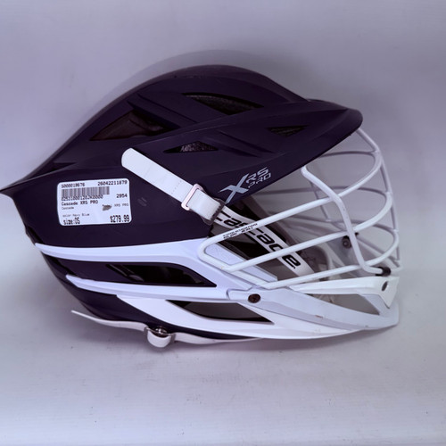 Vist Large View of Product Image Which is Used Cascade XRS PRO Lacrosse Helmet Navy Blue One Size