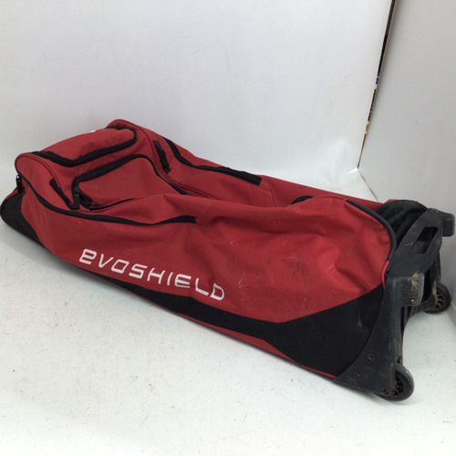 Vist Large View of Product Image Which is Used Evoshield STANDOUT WHEELED BAG BB/SB Player Wheeled Bag Red