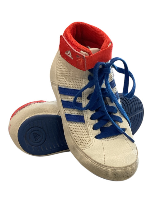 Vist Large View of Product Image Which is Used Adidas Wrestling Shoes White Youth 12.0