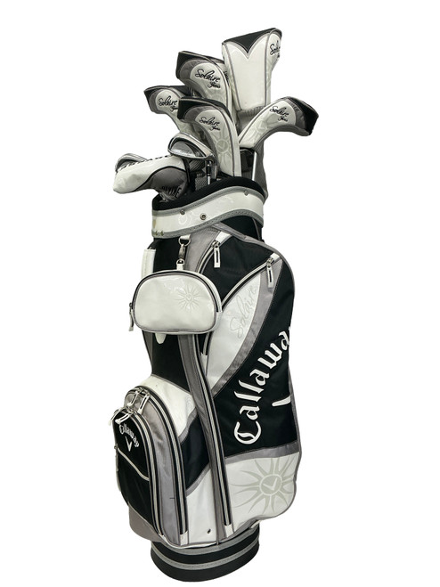 Vist Large View of Product Image Which is Used Callaway SOLAIRE GEMS 12 CLUBS +BAG Womens Package Set RH Black And Grey 13 Piece