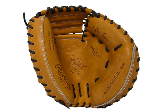 Vist Large View of Product Image Which is Used Rawlings Heart of the Hide PROTCM33T Catchers Mitt RH Throw Brown 33"