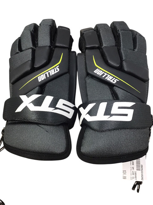 Vist Large View of Product Image Which is Used STX STALLION 200 Lacrosse Gloves Mens Black SM