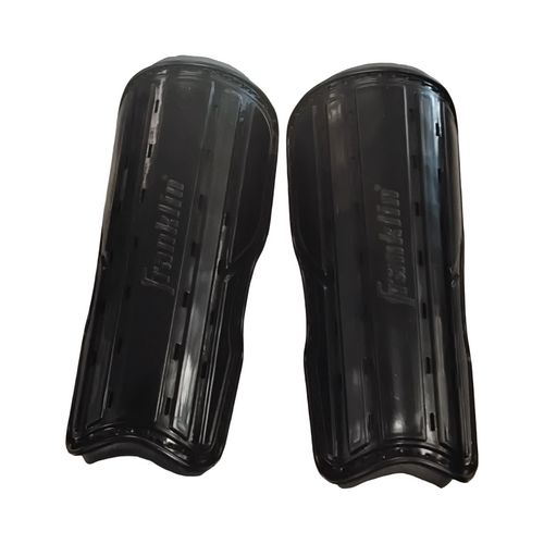 Vist Large View of Product Image Which is Used Franklin Soccer Shin Guards Youth Black SM