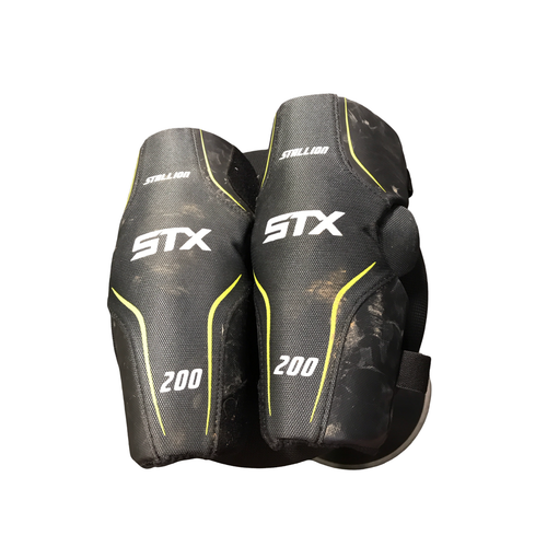 Vist Large View of Product Image Which is Used STX STALLION 200 ELBOW PAD Lacrosse Arm Pads/Guards Black MD