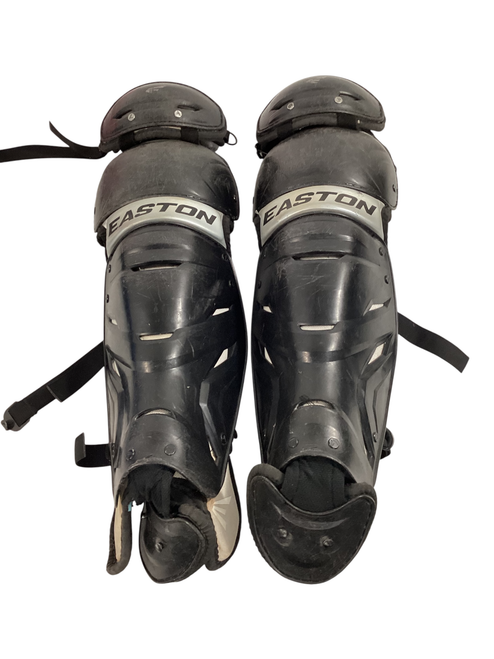 Vist Large View of Product Image Which is Used Easton ELITE X Catchers Leg Guards Black Adult