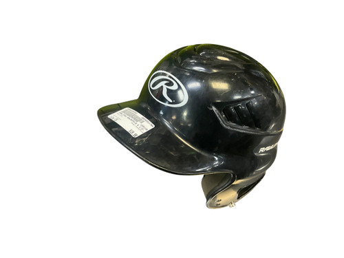 Vist Large View of Product Image Which is Used Rawlings WALRCFH-B Batting Helmet No Mask Black One Size