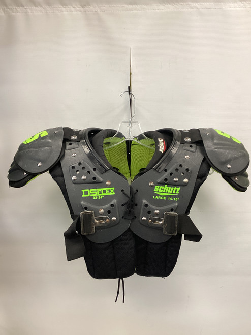 Vist Large View of Product Image Which is Used Schutt DS FLEX FB Shoulder Pads Black LG