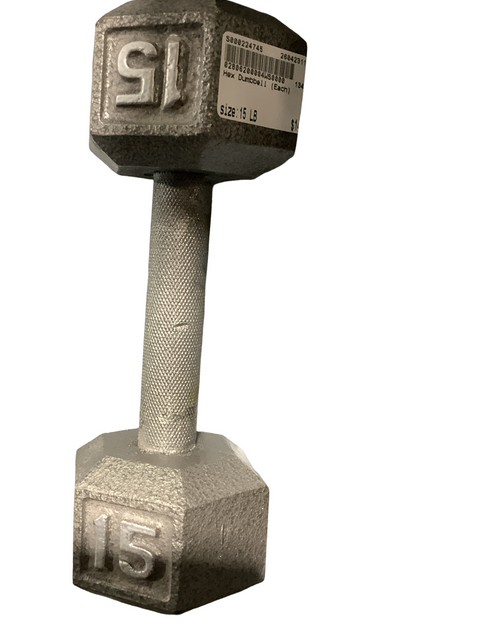 Vist Large View of Product Image Which is Used Hex Dumbbell (Each) 15 lb