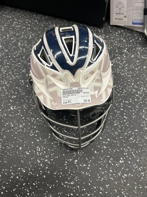 Vist Large View of Product Image Which is Used Cascade CPV-R Lacrosse Helmet White M/L