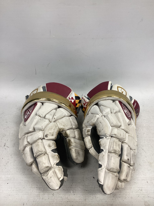 Vist Large View of Product Image Which is Used Adrenaline PHOENIX Lacrosse Gloves Mens White LG