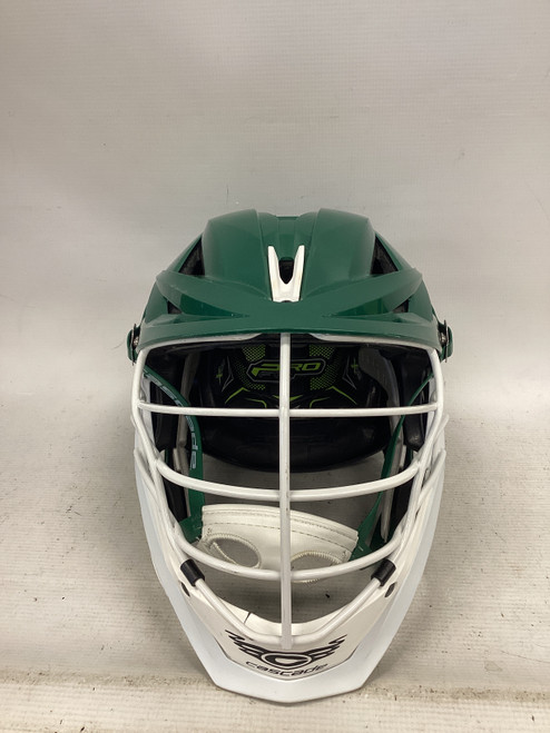 Vist Large View of Product Image Which is Used Cascade XRS PRO Lacrosse Helmet Dark Green One Size