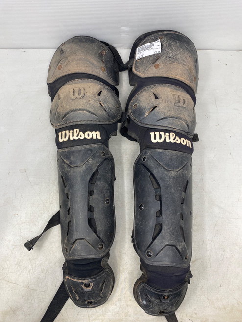 Vist Large View of Product Image Which is Used Wilson CATCHERS SG Catchers Leg Guards Black Junior