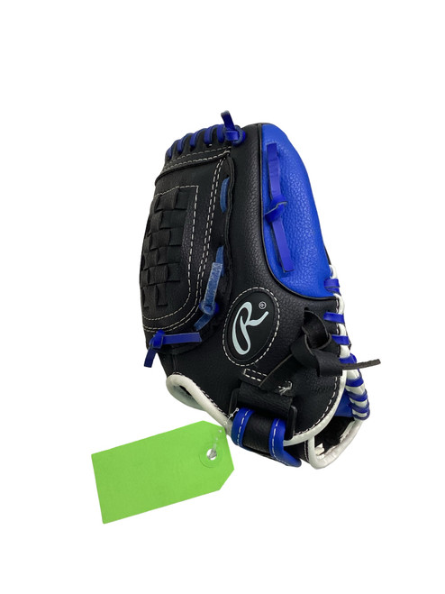 Vist Large View of Product Image Which is Used Rawlings PLAYER SERIES BB/SB Glove RH Throw Black And Navy Blue 10 1/2"