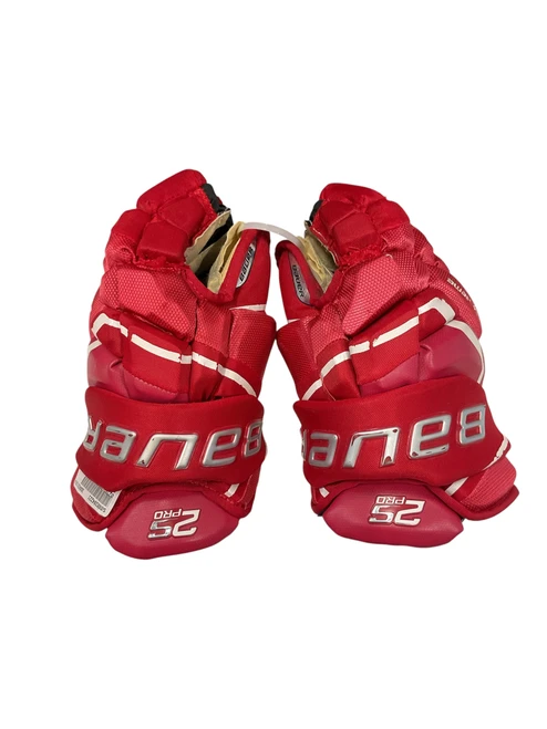 Vist Large View of Product Image Which is Used Bauer SUPREME 2S PRO 10 HG Junior Gloves Red 10"