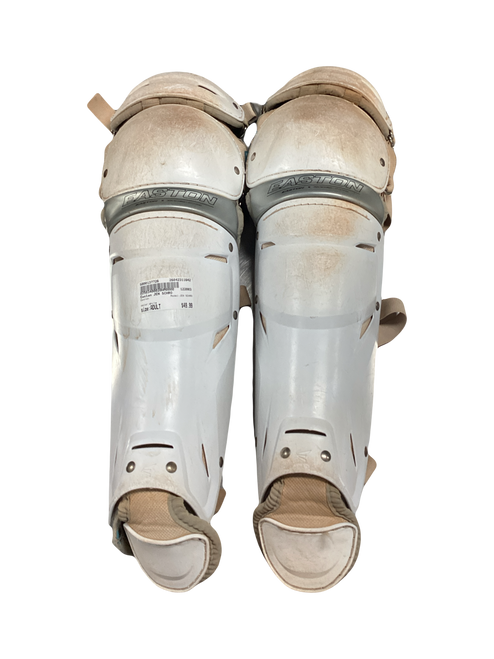 Vist Large View of Product Image Which is Used Easton JEN SCHRO Catchers Leg Guards White Adult