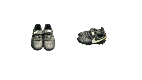 Vist Large View of Product Image Which is Used Nike TIEMPO Soccer Cleats Black Youth 11.0