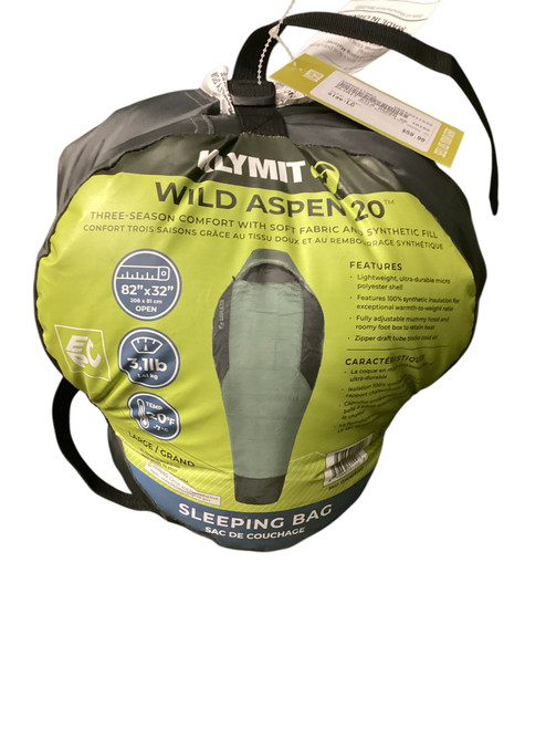 Vist Large View of Product Image Which is Used KLYMIT WILD ASPEN 20 Sleeping Bag Green LG