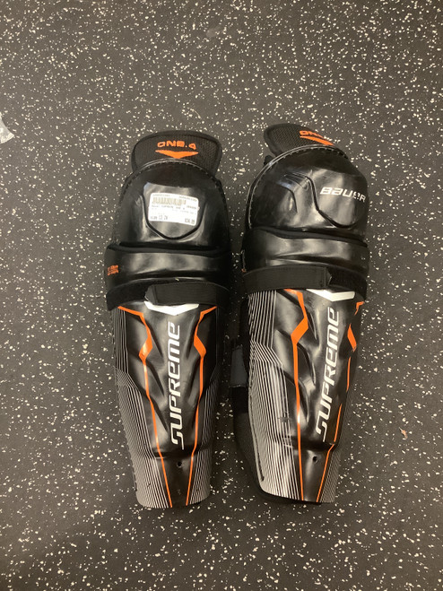 Vist Large View of Product Image Which is Used Bauer SUPREME ONE.4 Junior Shin Guards Black 13"