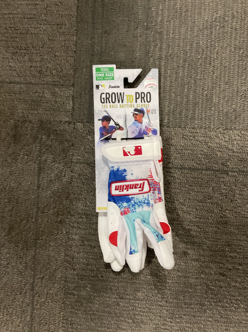 Vist Large View of Product Image Which is Used Franklin GROW TO PRO BB/SB Batting Gloves White XS