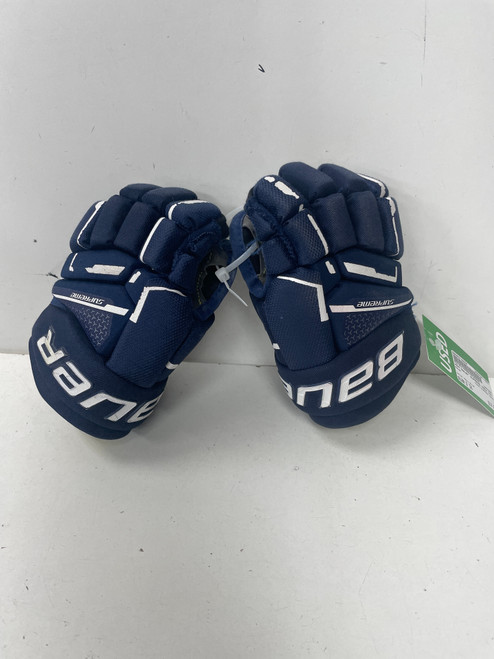 Vist Large View of Product Image Which is Used Bauer SUPREME MACH Youth Gloves Navy Blue 9"