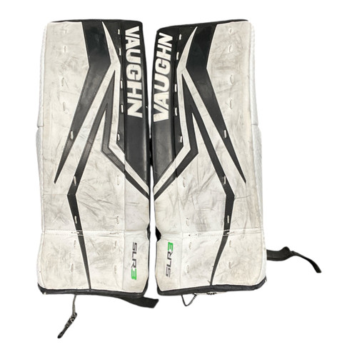 Vist Large View of Product Image Which is Used Vaughn SLR 3 Goalie Leg Pads Youth White 24"