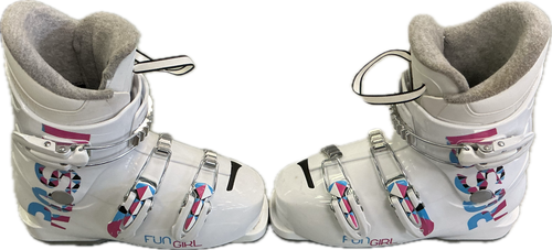 Vist Large View of Product Image Which is Used Rossignol FUN GIRL Girls DH Ski Boot White 225 MP - J04.5 - W5.5
