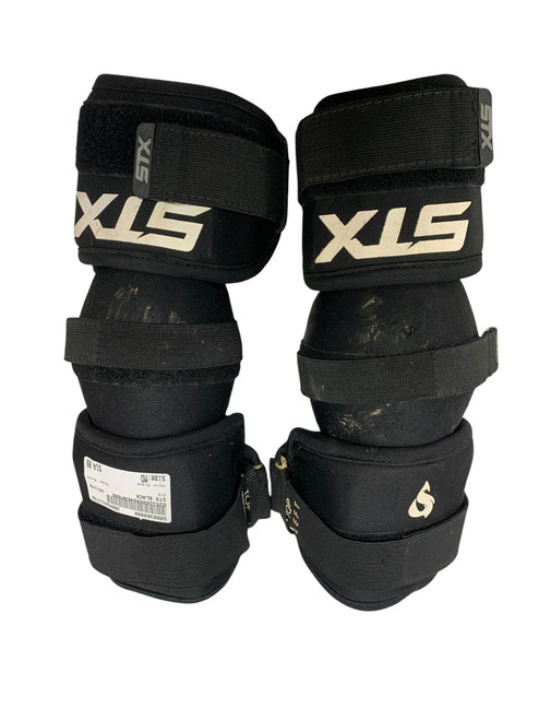 Vist Large View of Product Image Which is Used STX BLACK Lacrosse Arm Pads/Guards Black MD