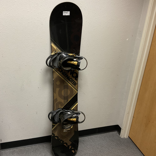 Vist Large View of Product Image Which is Used Rossignol ONEMAGTEK Mens Board/Bindings Black And Gold 156 cm
