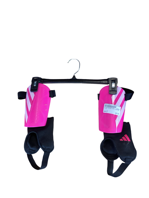 Vist Large View of Product Image Which is Used Adidas Soccer Shin Guards Adult Pink LG