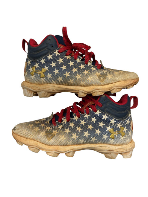 Vist Large View of Product Image Which is Used Under Armour LOCKED DOWN BB/SB Cleats Navy Blue Junior 03.5